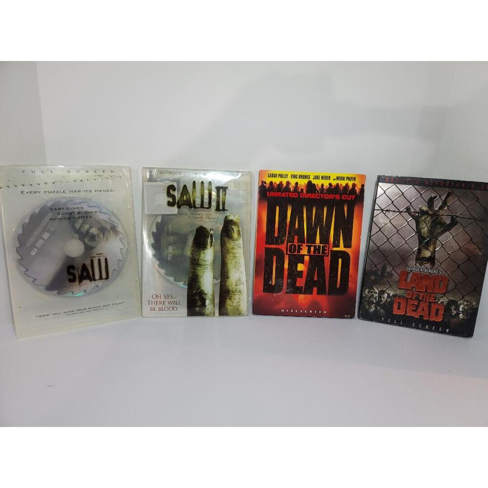 Four Classic‎ Horror Movie DVDs - Includes: Saw / Saw II and Dawn of the Dead